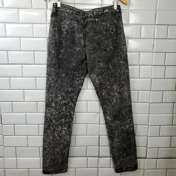 ROMA STUDIO | GINGHAM CHECKERED PATCHWORK BLACK WASHED DENIM JEANS SIZE MEDIUM - Picture 6 of 15